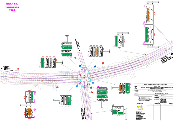 TAŞYAPI İNŞAAT Irak-Erbil Şehri İskan Caddesi Düşey İşaretleme Projesi